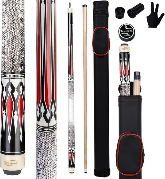 Pool Cue Stick Low Deflection Shaft Billiard Cue Stick with Hard Case 19-20 oz Professional Pool Stick