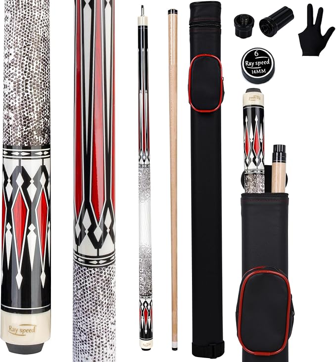 Pool Cue Stick Low Deflection Shaft Billiard Cue Stick with Hard Case 19-20 oz Professional Pool Stick