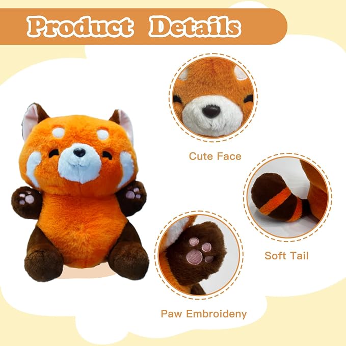 Cute Red Panda Golf Headcover, Animals Plush Golf Club Head Covers, Small Size Fits Hybird and Irons, Large Size Fits Standard 460cc Driver Head