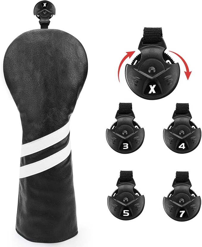 Headcovers, Leather Golf Club Covers, 1pc or 3pcs Set Lucky Clover Driver Headcover, 3 Wood Head Cover, Hybrid Rescue UT Headcover, Classic Golf Accessories