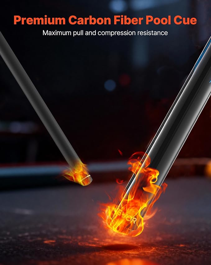 VEVOR Pool Cue, Pool Stick, 58 inch Billiard Pools Cue Stick with Multi-Layer Tip & ABS Connection Ring, Cues Sticks for Professional Pool Table, Bar, Home, Office