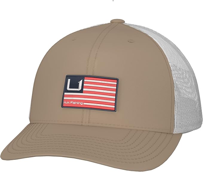 HUK Men's Mesh Trucker Snapback Hat | Anti-Glare Fishing Hat