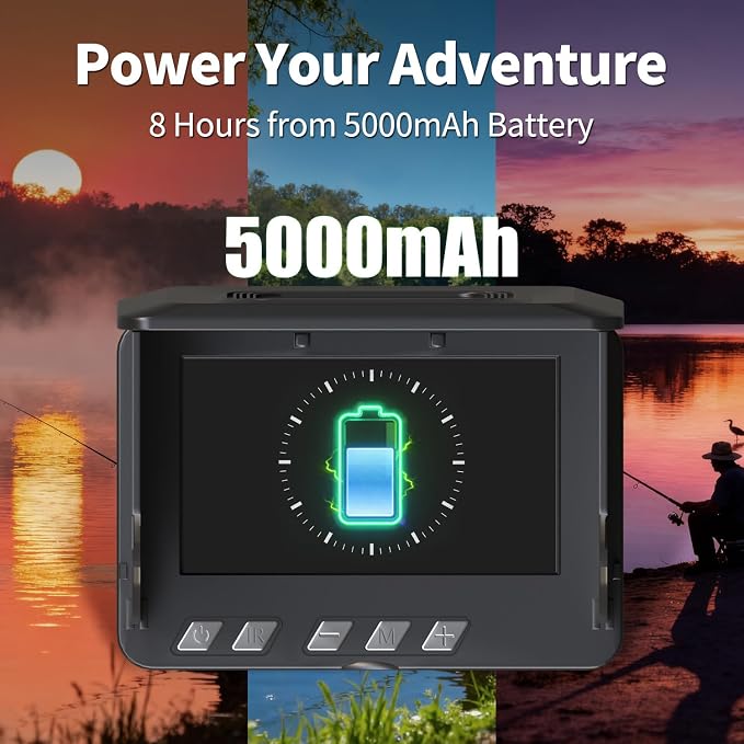 Underwater Fishing Camera,4.3 Inch HD Fishing Camera with 12 Infrared Night Vision Lights, 1000TVL Wide Angle IP68 Waterproof Fishing Camera for Lake Boat Kayak Ice Fishing