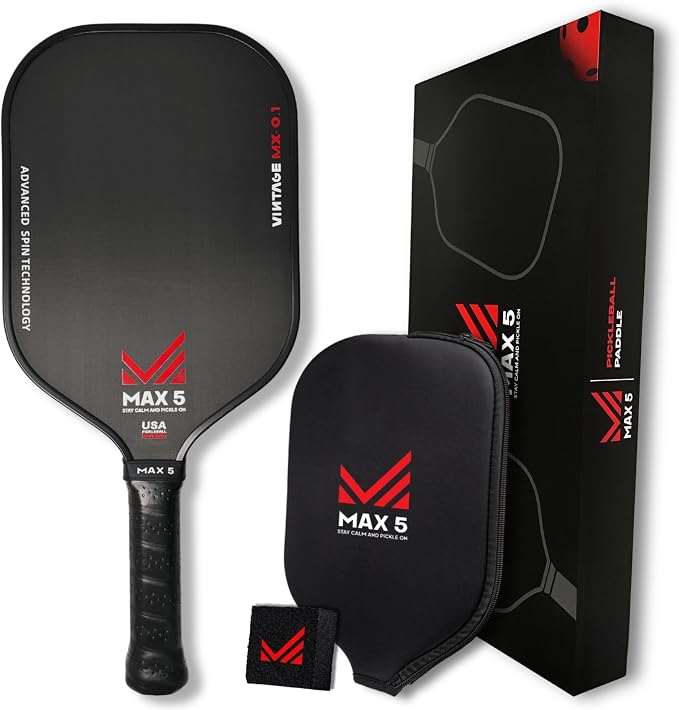 Vintage MX 0.1 T700 Carbon Fiber Cloth Pickleball Paddles - Thermoformed, Professional-Grade Super Spin | Premium Performance for Intermediate to Professionals USAPA Approved