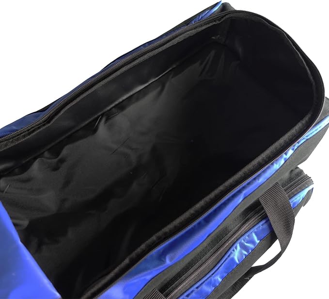 ELITE Deluxe 2 Ball Bowling Bag with 5" Smooth Wheels - Large Accessory Pocket, Shoe Compartment, 36" Extendable Handle