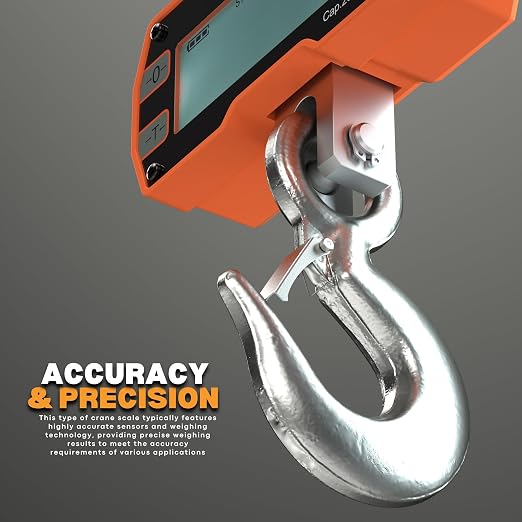 2000kg/4000lbs Industrial Crane Scale, Aluminum Alloy Hanging Scale w/Remote Control, Rechargeable Industrial Crane Scale w/Large LED Display