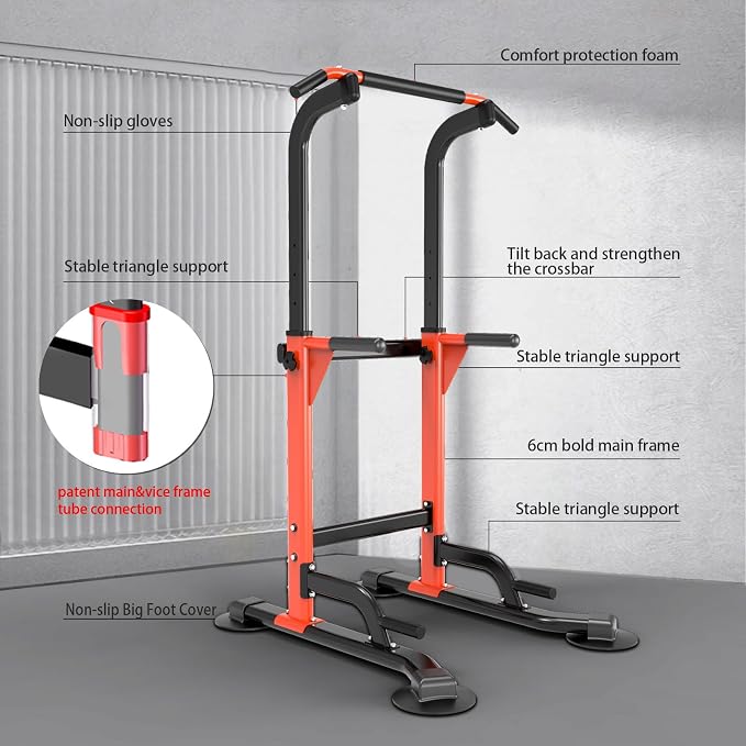Z ZHICHI Pull-Up Dip Station Pull-Up Chin-Up Weight Capacity 350LBS