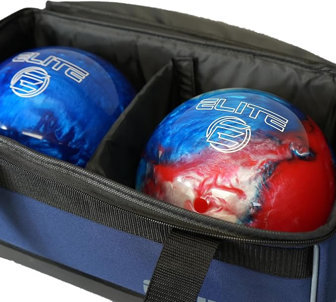ELITE Basic Bowling Bag Double (2) Ball Roller with Rolling Wheels