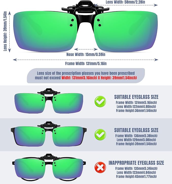 STORYCOAST Clip On Sunglasses for Men Women Polarized Fit Over Prescription Glasses Sports Fishing Driving