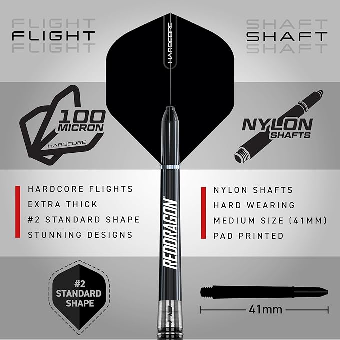RED DRAGON Pegasus Original | Pegasus Switch Points - Powered by Winmau | Professional Tungsten Darts Set | Steel Tip 21g - 30g | Enhanced Grip & Precision - Flights, Shafts & Case Included