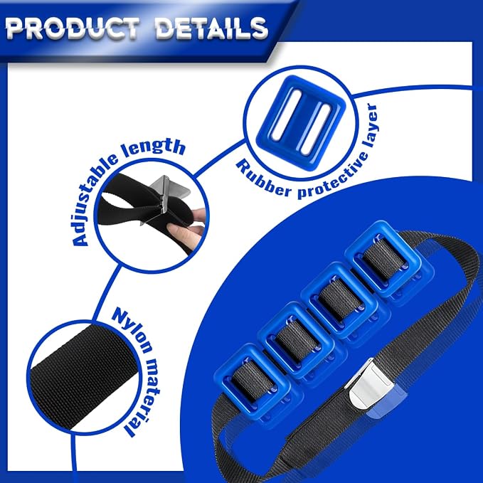 4 Pcs Scuba Weight Belt,Diving Weight Belt with Metal Block Buckle Coated Dive Weights Nylon Dive Belt Suitable for Free Diving