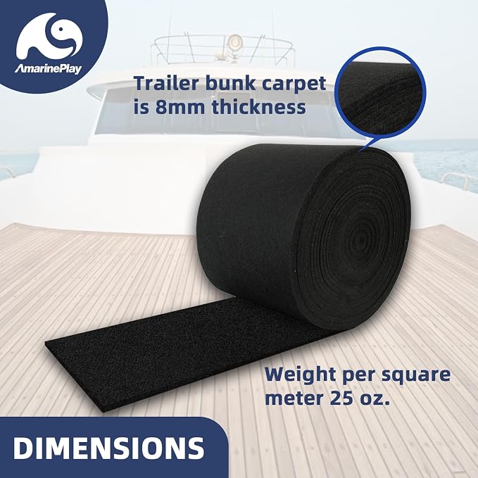 Boat Trailer Bunk Carpet,Marine Carpet Boat Bunk Boards Carpet Replacement, 9/12/16/20/24 inch Trailer Bunker Carpet for Covering Boat Lift Bunks or Runners