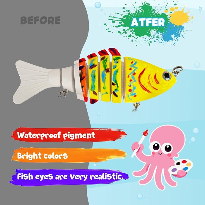 THKFISH DIY Fishing Lure Kit - Kid-Friendly Fishing Gear for Customizing Lures with Tackle Box Perfect Arts and Crafts for Kids, Tackle Box Must-Have