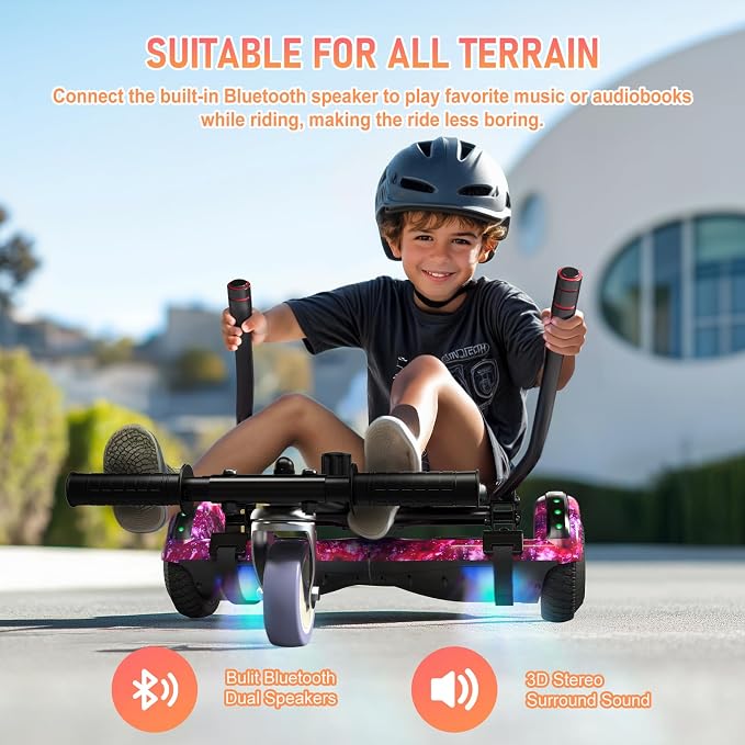 LIEAGLE Hoverboard, 6.5" Self Balancing Scooter Hover Board with Bluetooth Wheels LED Lights for Kids Adults