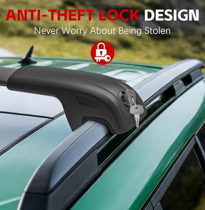 300lbs Roof Rack Cross Bars Compatible with 2024 2025 2026 Hyundai Santa Fe & Santa Fe Hybrid (Not for SE), Aluminum Lockable Crossbars for Rooftop Cargo Carrier Luggage Kayak Canoe Bike