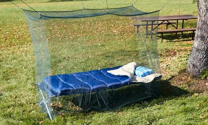 Mosquito Net- Military Green Portable Tactical Mosquito Netting for Camping – Completely Covers a Sleeping Bag, Bed or Cot