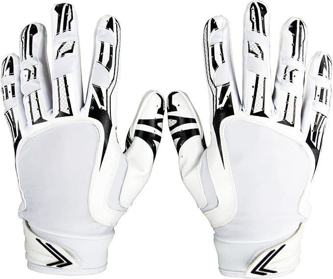 Pure Athlete Football Wide Receiver Gloves - Elite Sticky Grip Gloves, Drip Gear for WR and Defensive Backs - Adult, Youth, Men and Boys
