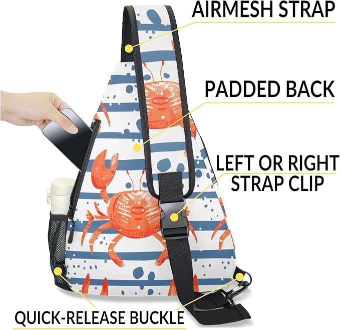 Pickleball Bag for Women Men Adjustable Crossbody Sling Backpack Hold Paddle Accessories