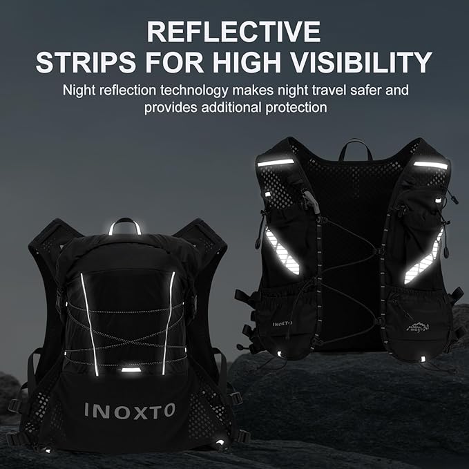 IX INOXTO Running Vest Hydration Backpack, Lightweight Running Backpack Hydration Pack with 1.6L Water Bladder Daypack for Trail Running Hiking Cycling Race Marathon for Women Men