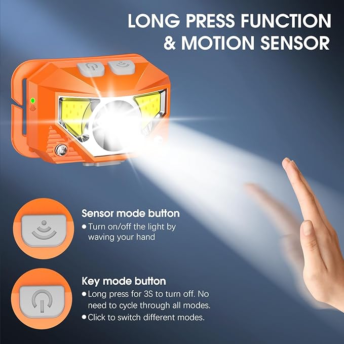 LHKNL ‎TG-T069 Rechargeable Headlamp 2 Packs-Black TG-T069 Rechargeable Headlamp 2 Packs-Orange
