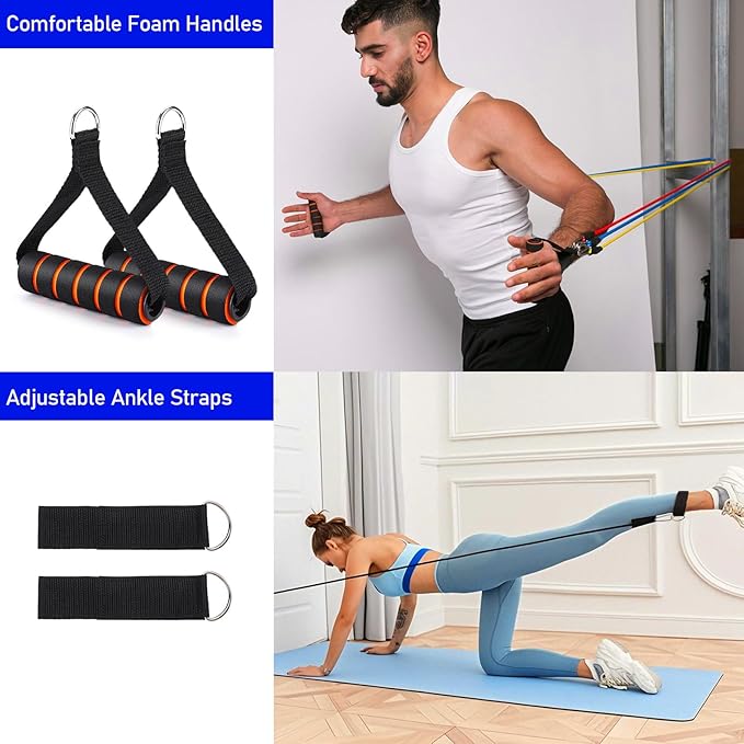 TOBWOLF Resistance Band Wall Mount System, Sturdy Resistance Bands Wall Anchor, Space Saving Home Gym Solution for Strength Training, Wall Mount Workout Anchors Multi-Purpose for Complete Full Body