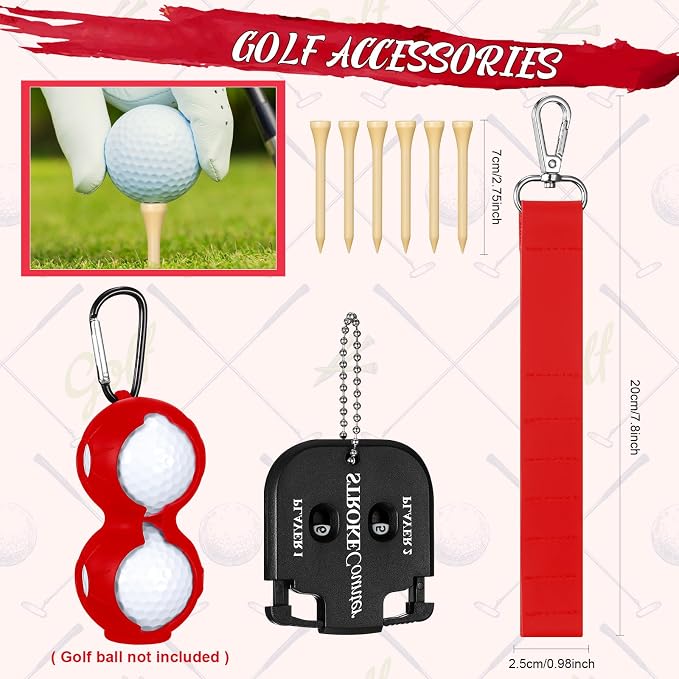 Syhood 21 Pcs Golf Accessories Kit Cleaning Kit Include Golf Brush, Towel, Groove Sharpener, Divot Repair Tool, Ball Alignment Portable Tool Gifts Graduation for Men