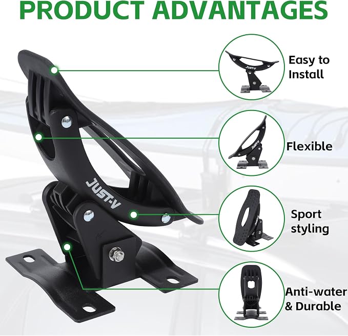 Just-V Steel Kayak Saddle Roof Racks Universal Car Roof Rack for Kayak Carrier Canoe Boat Paddle Board Surfboard Roof Top Mount on Car SUV Truck Crossbar