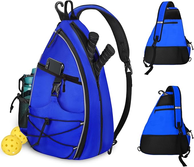 WOLT Pickleball Bag,Crossbody Sling Bags for Women Men,Pickleball Backpack with Fence Hook for Tennis, Racketball
