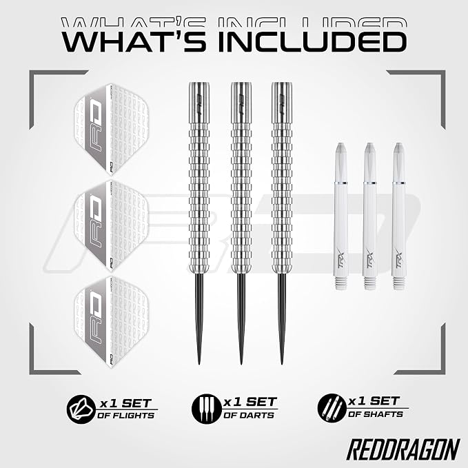 RED DRAGON Javelin Original Professional Darts Set - 85% Tungsten Darts with Flights & Shafts - Available in Soft Tip 18g Barrel/20g Full Weight and Steel Tip 20g - 26g