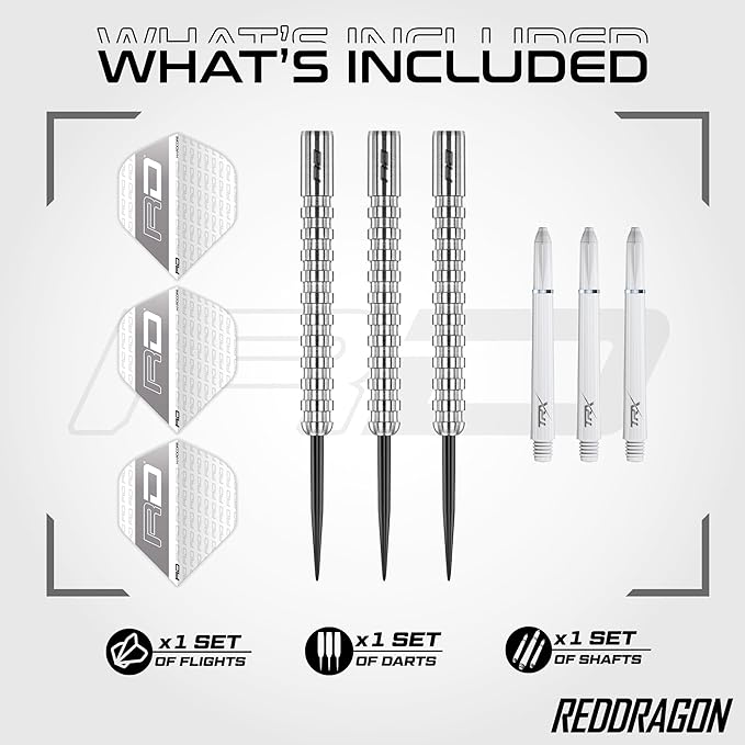 RED DRAGON Javelin Original Professional Darts Set - 85% Tungsten Darts with Flights & Shafts - Available in Soft Tip 18g Barrel/20g Full Weight and Steel Tip 20g - 26g