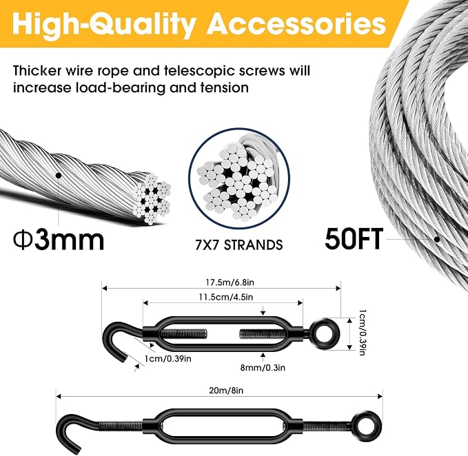 15in 8 Pack Ground Anchors with 1/8" Galvanized Cable Shed Anchor Kit, Trampoline Stakes Anchors High Wind – Ideal for Canopies, Sheds, Car Ports, Swing Sets Gazebo Greenhouse (15 in of 8 Pcs)