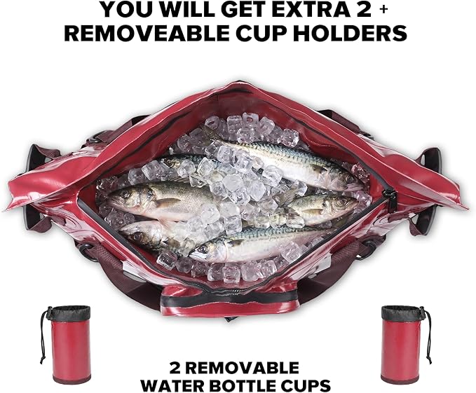 MORXPLOR Insulated Fish Cooler Kill Bag with Flat Bottom-26x18 31x14 40x16 50x18 60x20 70x25 Inches Waterproof Fishing Tackle Kill Cooler Bag