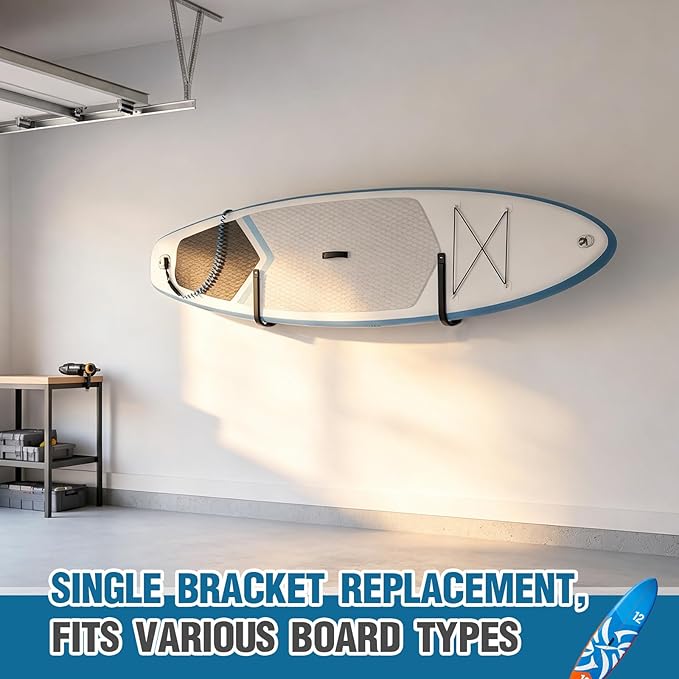 Wesiti Surfboard Shelf Wall Mount Rack Longboard Skateboard Snowboard Kayak Ski Hangers Traction Board Rack Wall Board Surfboard Mount Paddle Surf Storage Skateboard Snowboard Holder Kayak Racks