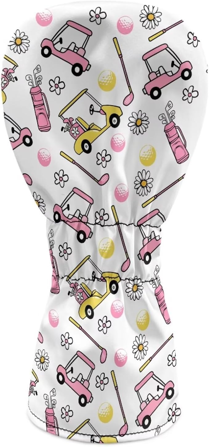 Rnyleeg Golf Club Head Covers for Women Driver Head Cover Leather Fairway Wood Headcover Hybrid Headcovers for Golf Clubs