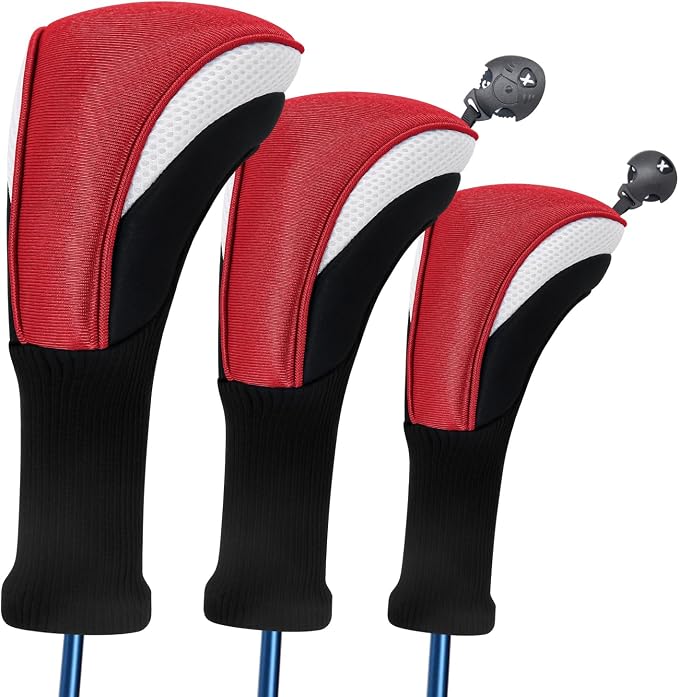 Wood Headcover Golf Club Covers Driver Headcovers Nylon Head Covers Designed to Fit All Woods - 3/4/5/6 Pack/Set Golf Accessories Suitable for Men and Women