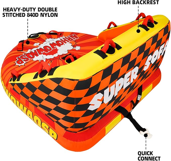 Super Sofa Towable Tubes for Boating 1-4 Person,Tubes for Boats,Inflatable Pull Boats/Boat Tube/Water Tube,Front&Back Tow Points with Heavy-Duty Thick Nylon Cover for Water Sports