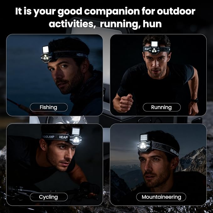 Foleto Hat Clip Lights, 2 Pcs 900lm Rechargeable Dimmable Clip on Cap Lights, 180° Adjustable Waterproof Bright Headlamp Flashlight, Led Hat Light for Running, Fishing, Camping, Hunting, Working(T153)