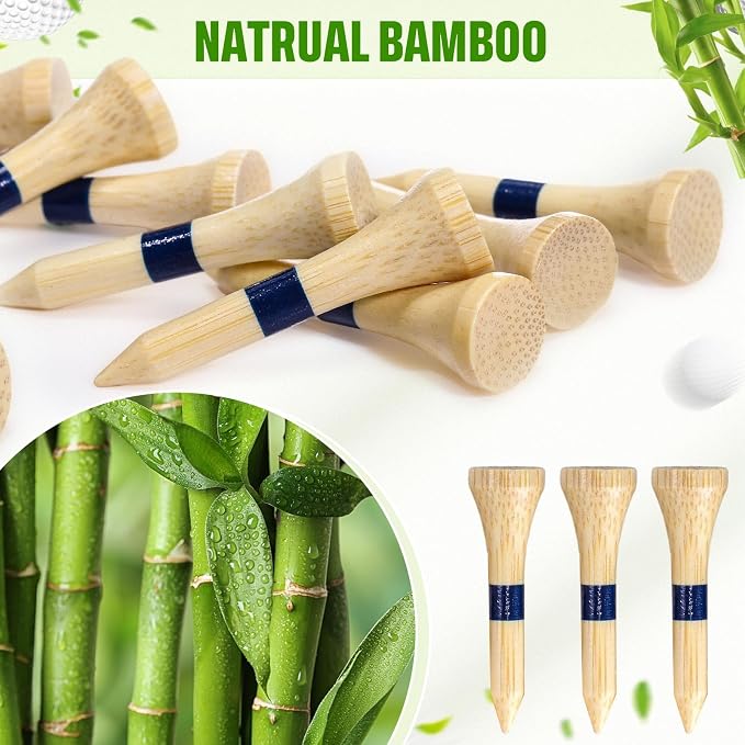 Mudder Golf Tees Bulk Wooden Bamboo Golf Tees Multicolor Wood for Men Balls Accessories