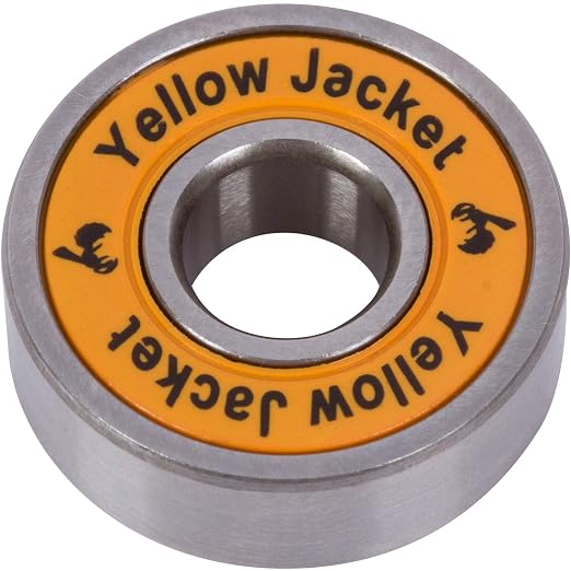 Yellow Jacket Premium Skateboard Bearings, Pro Longboard Bearings, 608, ABEC 9, Tropical Orange (Pack of 8)