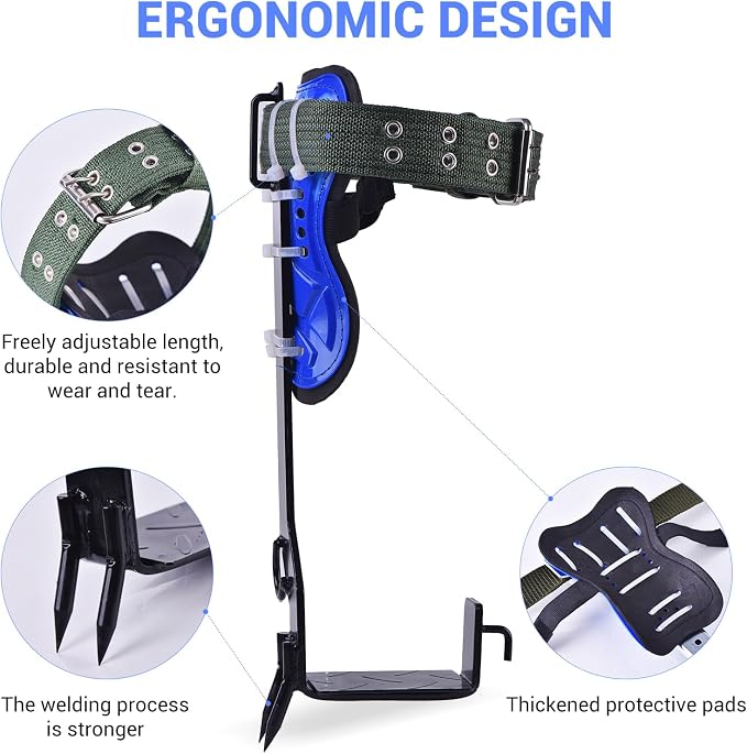 Climbing Equipment. Tree - Climbing Kits. Anti - Slip Climbing Tools with footboards. —— Forestry Operation Equipment Suitable for Rock Climbing, Tree Trimming, Hunting, and Fruit Picking.