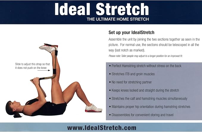 IdealStretch - Leg Stretcher - Hamstring Stretcher - Hip Stretcher - Lower Back Stretcher, & Calf Stretcher - Stretching Equipment - Original Patented - Harmstring Recovery