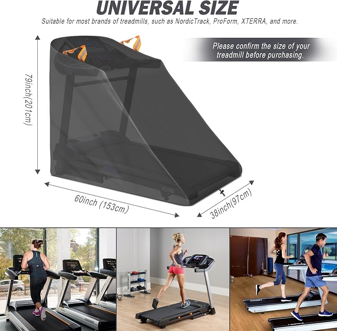 XYZCTEM Treadmill Cover Waterproof Dustproof Running Machine Cover Exercise Workout Equipment Protective with Windproof Drawstring and Air Vents for Home Gym Indoor Outdoor