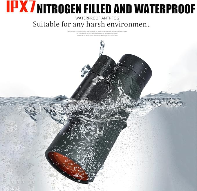 12X56 ED Monoculars for Adults IPX7 Waterproof Monocular Telescope 24MM Eyepiece Ultra Wide Membrane & BAK4 Prism 56MM Large Caliber High-for Bird Watching Hunting Travling