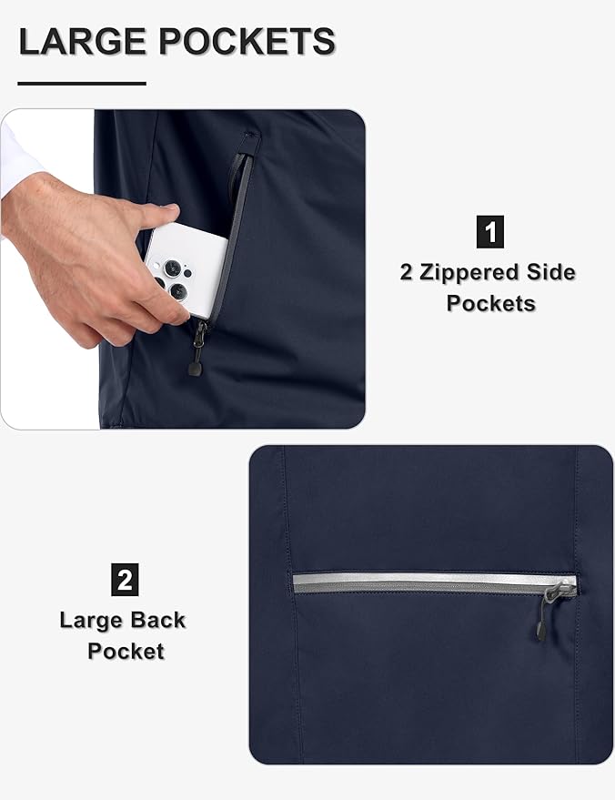 Little Donkey Andy Men's Convertible Sleeve Softshell Jacket Water Resistant Breathable Outdoor Jacket for Golf Hiking
