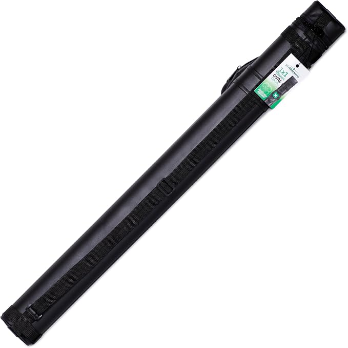 McDermott 1x1 Hard Oval Vinyl Pool/Billiard Cue Case - Black w/Clover