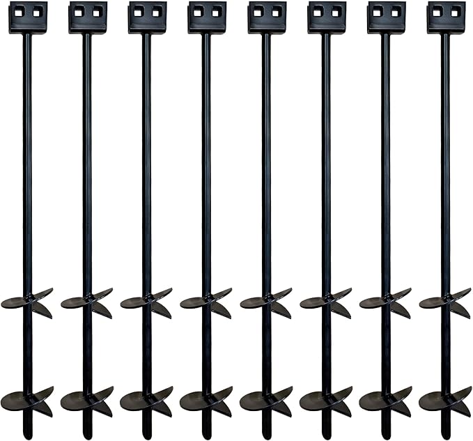 3/4" x 30" Mobile Home Double Disk Earth Auger Anchor, Heavy Duty Steel - RV, Camping, Tents, Trampolines, Deer Stands (8 Pack)