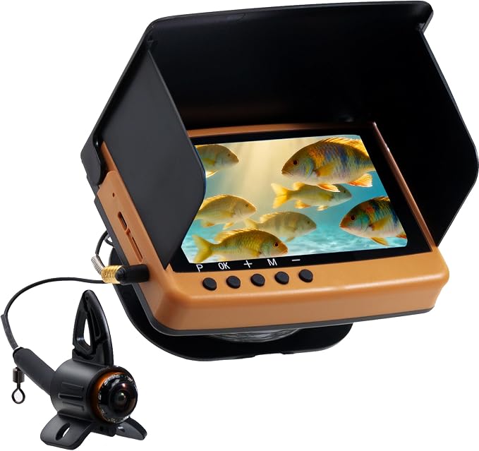 Underwater Camera Fish Finder: 1080P HD Waterproof for Ice/Lake/Sea Fishing with 82ft Cable｜Portable Depth Finders for Boats & Kayaks｜2000nit OLED Display for Murky Water Conditions