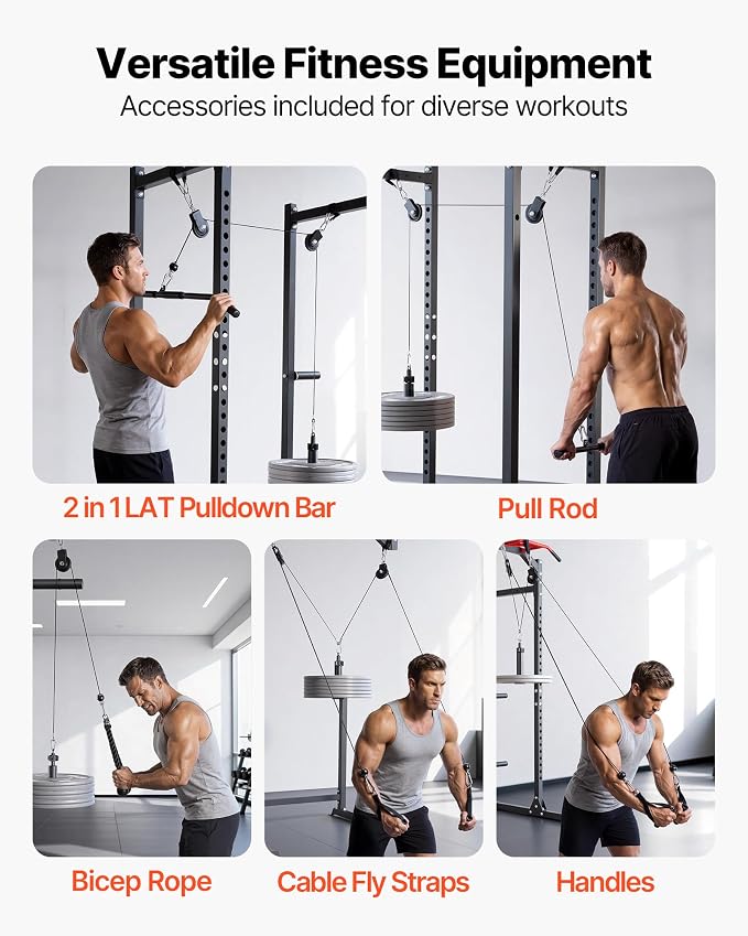 VEVOR LAT Pulldown Attachments, Cable Machine Rowing T-bar V-bar Tricep Pull Down Bar, Back Strength Training Rubber Coated Handle Grip, Bicep Curl Tricep LAT Pulldown Bar for Home Gym Fitness