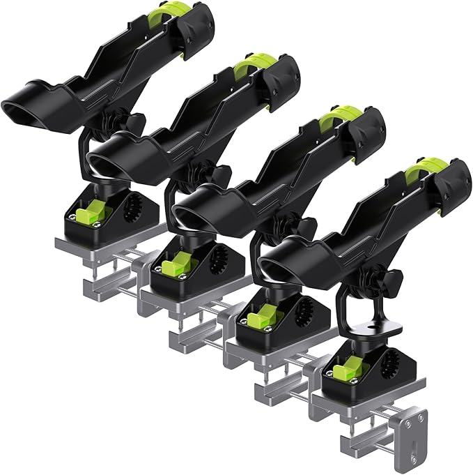 Combo Mount Fishing Rod Holders - 360 Degree Adjustable Boat Rod Rack