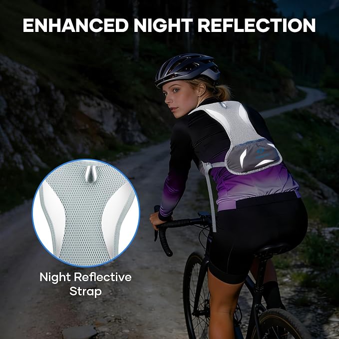 Maelstrom Running Vest,500ml Soft Flask Hydration Pack for Trail Marathon | BPA-Free Flask, Breathable Mesh, Bounce-Free Fit, Adjustable Compression, Reflective, Multi-Pockets, For Cycling, Hiking